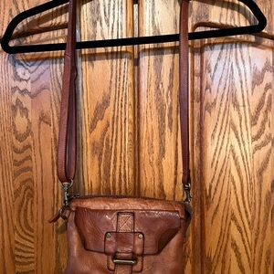 Elegant Tan Genuine Leather Crossbody Bag